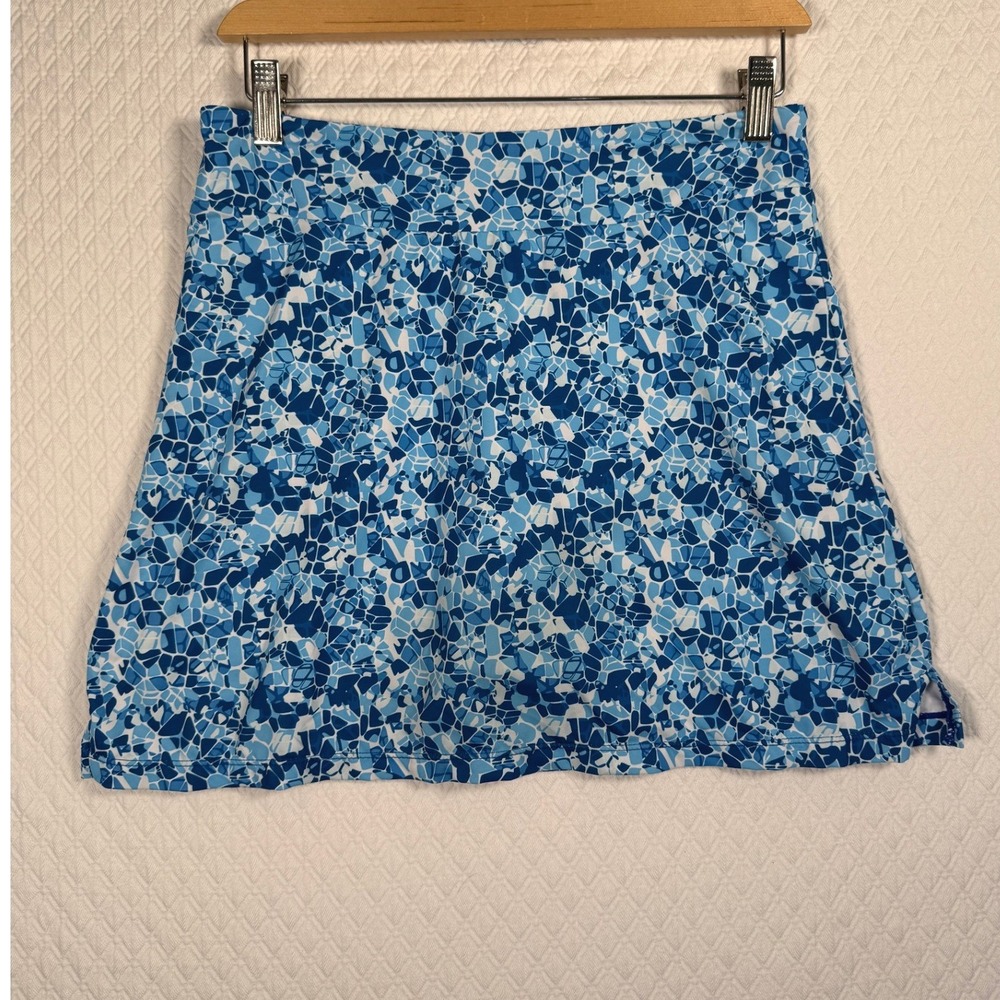 Tennis Golf Skort Sz S Blue Mosaic Geometric Print Athletic Sporty Style Zone